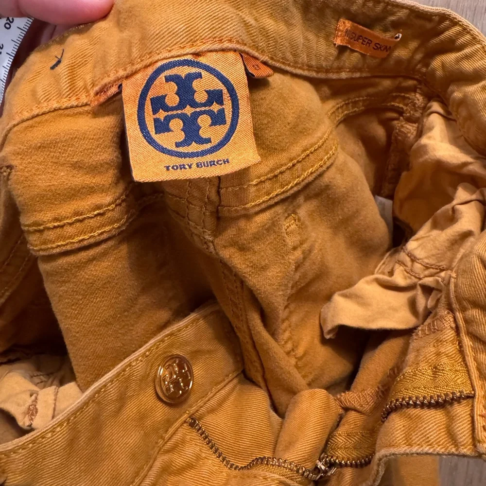 Tory Burch Golden/Mustard Yellow Low Rise Jean - Picture 2 of 6